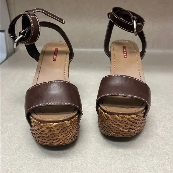 Prada Leather Espadrilles Wedges - Picture 6 of 11